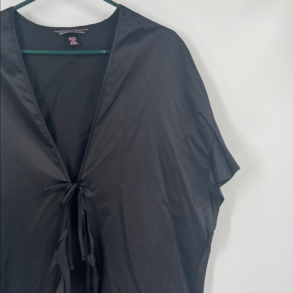 Victorias Secret Black Ruffle Robe One Size - Picture 4 of 8